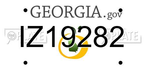 IZ19282 Georgia License Plate