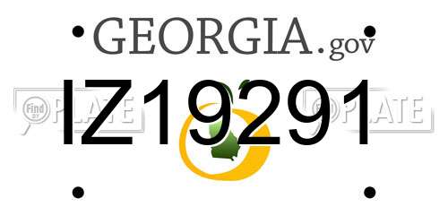 IZ19291 Georgia License Plate