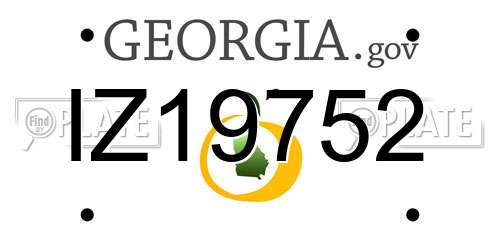IZ19752 Georgia License Plate