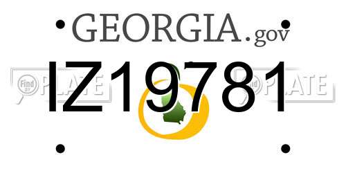 IZ19781 Georgia License Plate