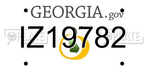 IZ19782 Georgia License Plate