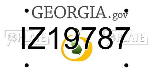 IZ19787 Georgia License Plate