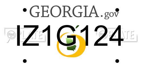 IZ1G124 Georgia License Plate