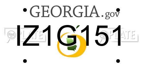 IZ1G151 Georgia License Plate