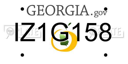 IZ1G158 Georgia License Plate