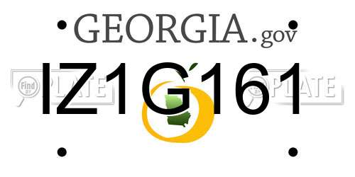 IZ1G161 Georgia License Plate
