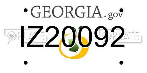 IZ20092 Georgia License Plate