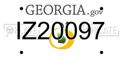 IZ20097 Georgia License Plate