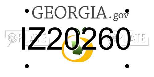 IZ20260 Georgia License Plate