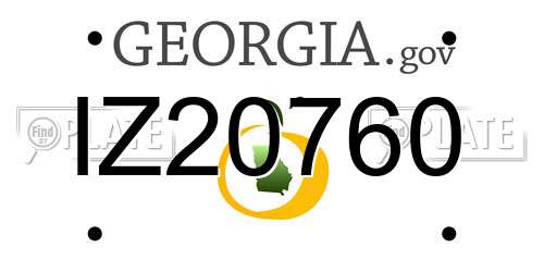 IZ20760 Georgia License Plate
