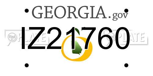 IZ21760 Georgia License Plate