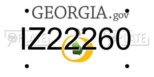 IZ22260 Georgia License Plate