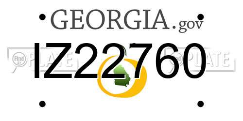 IZ22760 Georgia License Plate