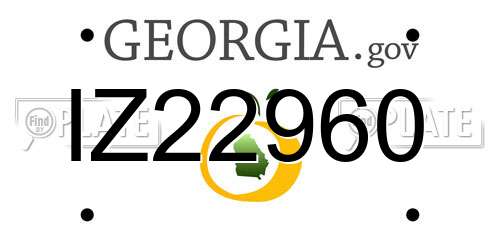 IZ22960 Georgia License Plate