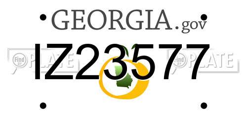 IZ23577 Georgia License Plate