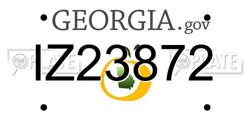 IZ23872 Georgia License Plate