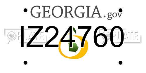 IZ24760 Georgia License Plate