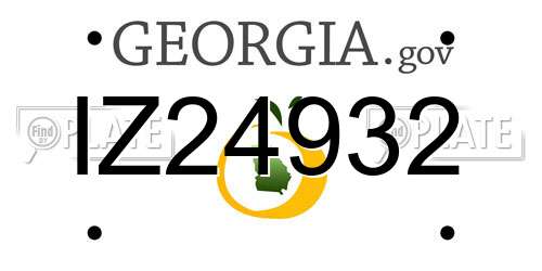 IZ24932 Georgia License Plate