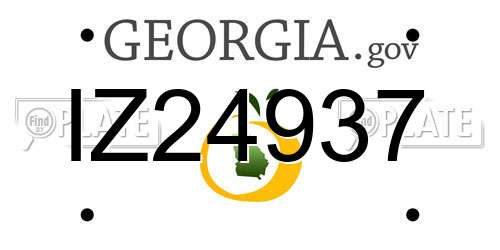 IZ24937 Georgia License Plate