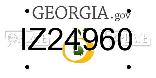 IZ24960 Georgia License Plate