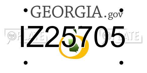 IZ25705 Georgia License Plate