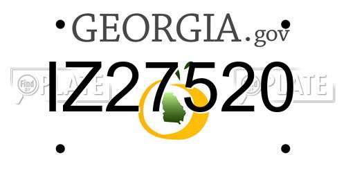 IZ27520 Georgia License Plate