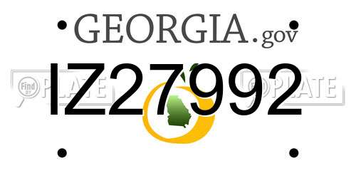 IZ27992 Georgia License Plate