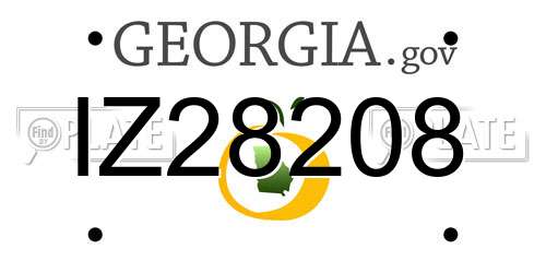 IZ28208 Georgia License Plate