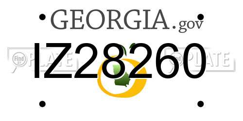 IZ28260 Georgia License Plate