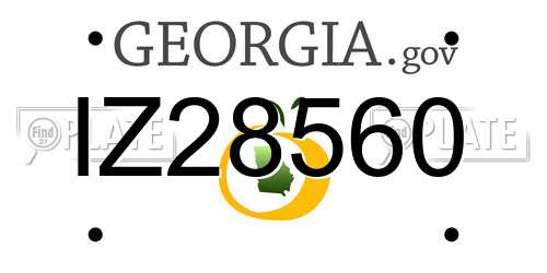 IZ28560 Georgia License Plate