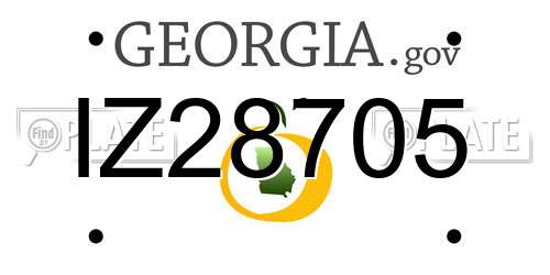 IZ28705 Georgia License Plate