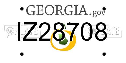 IZ28708 Georgia License Plate