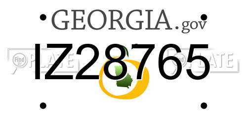 IZ28765 Georgia License Plate