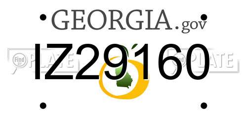 IZ29160 Georgia License Plate