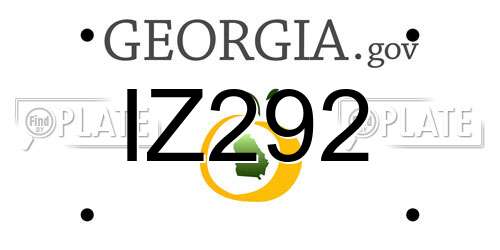 IZ292 Georgia License Plate