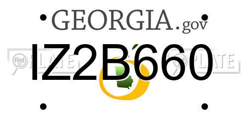 IZ2B660 Georgia License Plate