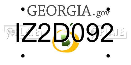 IZ2D092 Georgia License Plate