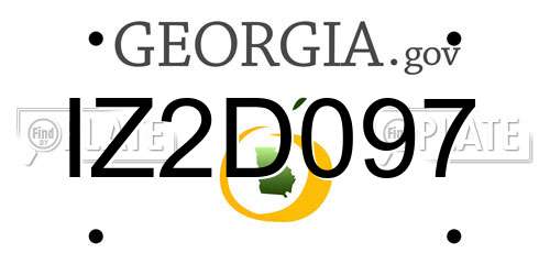 IZ2D097 Georgia License Plate
