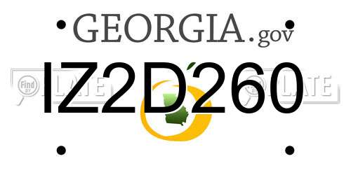 IZ2D260 Georgia License Plate
