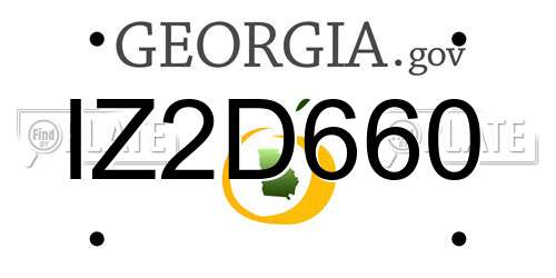 IZ2D660 Georgia License Plate