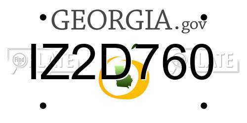 IZ2D760 Georgia License Plate
