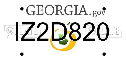 IZ2D820 Georgia License Plate