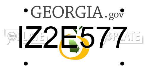 IZ2E577 Georgia License Plate