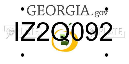 IZ2Q092 Georgia License Plate