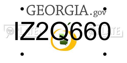 IZ2Q660 Georgia License Plate