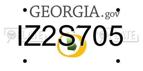 IZ2S705 Georgia License Plate