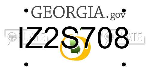 IZ2S708 Georgia License Plate
