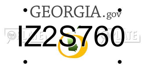 IZ2S760 Georgia License Plate