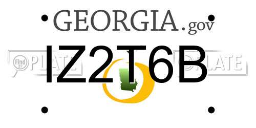 IZ2T6B Georgia License Plate