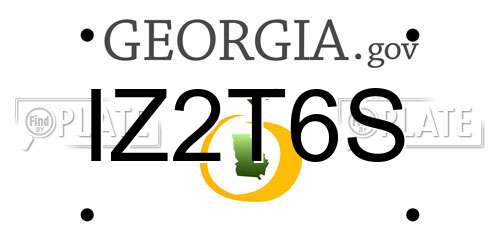 IZ2T6S Georgia License Plate